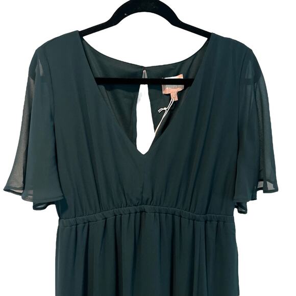 NWT Show Me Your MuMu Emily Empire Maxi Dress Emerald Green Sz Large - Picture 3 of 9